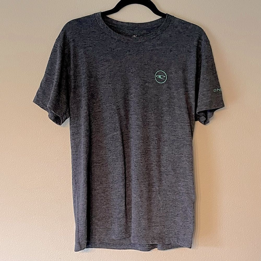 Mens O’Neill “Modern-Fit” Dusky Blue Ocean Design Short-Sleeve Tee. Size Medium.